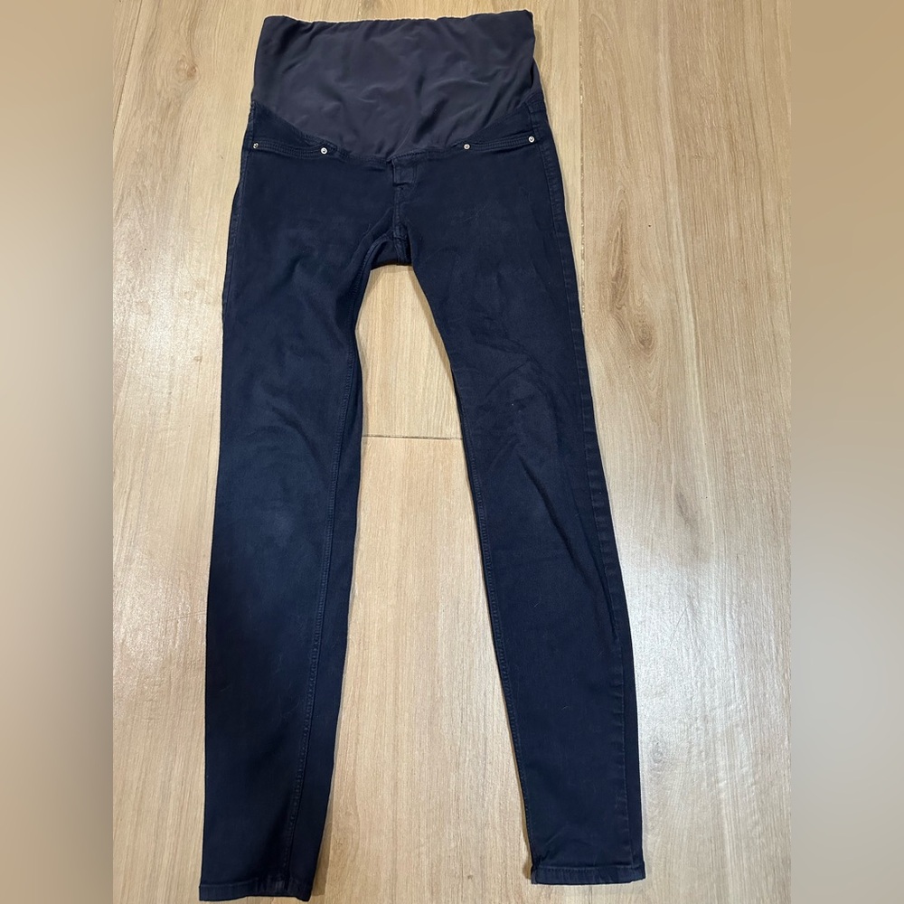 Mama maternity Jean leggings in dark wash